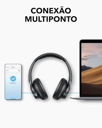         Soundcore Q11i da Anker Fone De Ouvido Bluetooth 5.3, Over-Ear Headphone, Graves Profundos, 60 Horas de Autonomia, Áudio Hi-Res, Almofadas Destacáveis, Conexão Multiponto, Cinza       
